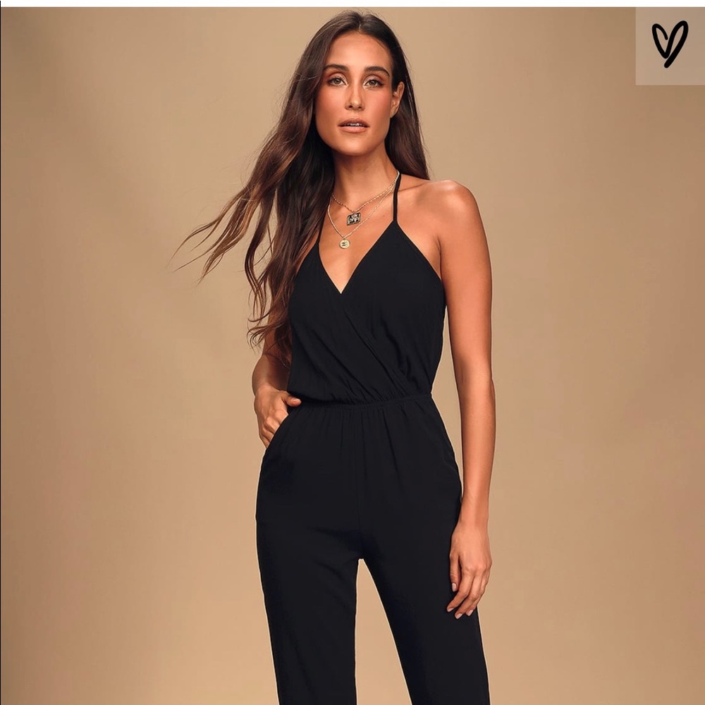 Lulu’s Black Halter Jumpsuit